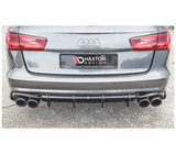 Maxton Design Gloss Black Maxton Design Rear Valance Audi  2015+ S6 / 2014+ A6 S-Line C7 Face Lift AU-S6-C7F-AV-RS1G