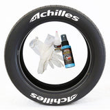Tire Stickers 4 OF EACH / White / 14-21" / .75" Tire Stickers - ACHILLES - Temporary ACHILLES-075-4-PM-1-T