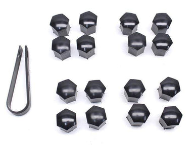 17mm Head Black Wheel Bolt Caps (Set of 16 with Tool) | B70001-KT-16