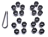 17mm Head Black Wheel Bolt Caps (Set of 20 with Tool) | B70001-KT-20