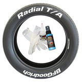 Tire Stickers 4 "BF Goodrich" / 4 "Radial T/A" / BLUE / 14"-16" / 1.25" Tire Stickers - BF GOODRICH RADIAL T/A - Temporary BFGRADTA-1416-125-4-B-T