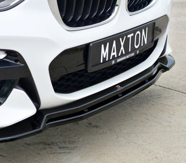 Maxton Design Gloss Black Maxton Design Front Splitter V.1 BMW X3 G01 M-Package BM-X3-01-MPACK-FD1G+FD1RG