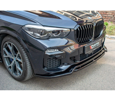 Maxton Design Gloss Black Maxton Design Front Splitter BMW X5 G05 M-Package BM-X5-05-MPACK-FD1G+FD1RG