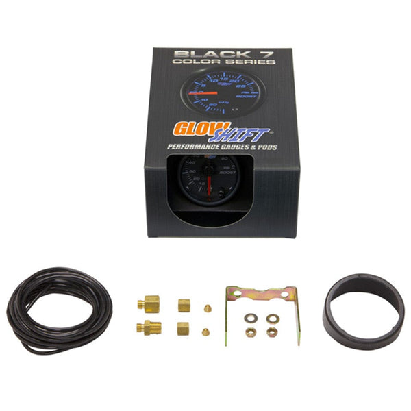 GlowShift Gauges Black 7 Color 100 PSI Boost Gauge GSC701_100 UroTuning