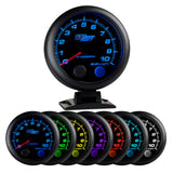 GlowShift Gauges Black 7 Color 3-3/4" On-Dash Tachometer Gauge | GS-C709