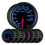 GlowShift Gauges GlowShift Gauges Black 7 Color Air Pressure Gauge GS-C713