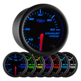 GlowShift Gauges Black 7 Color 60 PSI Exhaust Pressure Gauge | GS-C723_60