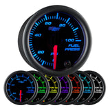 GlowShift Gauges Black 7 Color 100 PSI Fuel Pressure Gauge | GS-C711