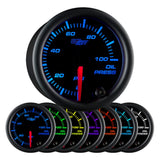 GlowShift Black 7 Color Oil Pressure Gauge | GS-C704