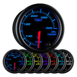 GlowShift Gauges Black 7 Color Oil Temperature Gauge | GS-C707