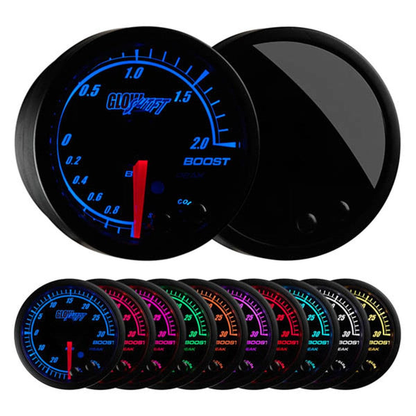 GlowShift Gauges Elite 10 Color BAR Boost/Vacuum Gauge | GS-ET01-BAR