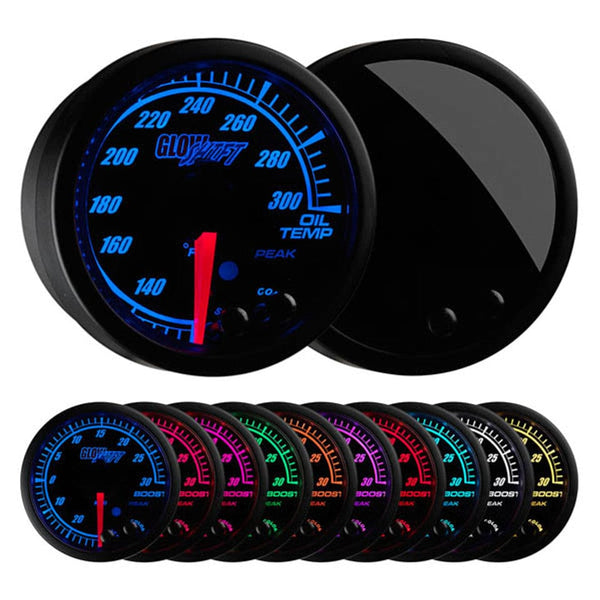 GlowShift Gauges Elite 10 Color Oil Temperature Gauge | GS-ET07