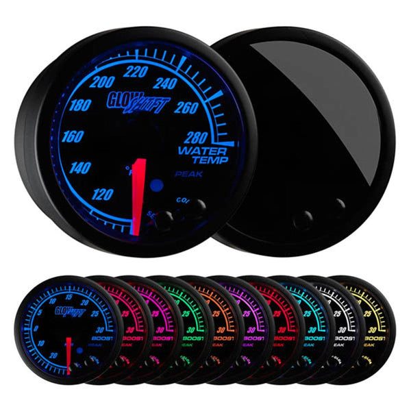 GlowShift Gauges Elite 10 Color Water Temperature Gauge | GS-ET06