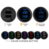 GlowShift Gauges GlowShift Gauges Black 7 Color Dual Digital Wideband Air/Fuel Ratio Gauge GS-C702W_Dual