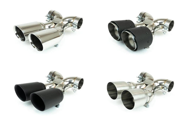 Fabspeed Deluxe Dual Style Tips (Polished) - Porsche 987 Boxster | Cayman | FS.POR.987.DLTP