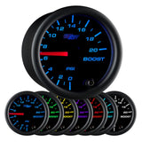 GlowShift Gauges Black 7 Color 20 PSI Boost Gauge | GS-C701_20