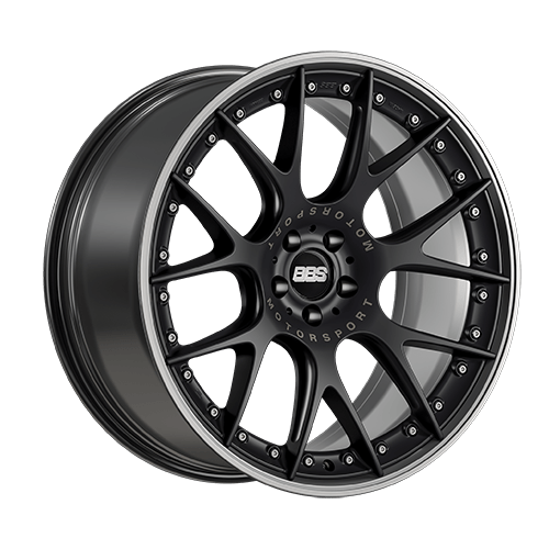 BBS 22x10.5 / 5x112 et48 / PFS BBS CH-RII 22" 5x112 Satin Black w/Polished Lip CH7400BPPO