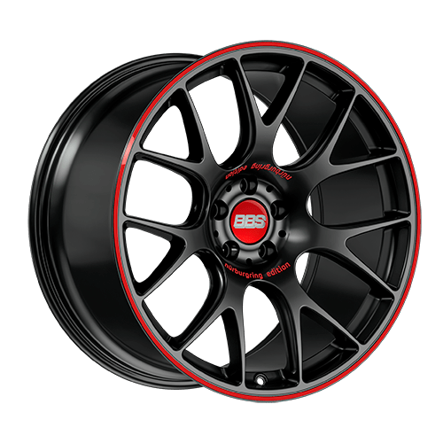BBS 20x9 / 5x120 et25 / PFS BBS CH-R 20" 5x120 Satin Black/Red Lip CI0201NE