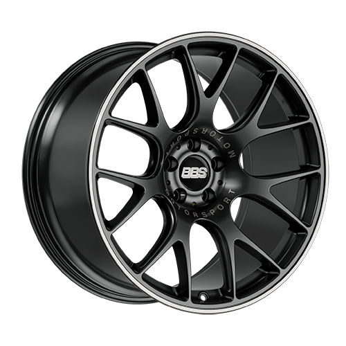 BBS 18x8 / 5x120 et40 / cb82 BBS CH-R 18" 5x120 Satin Black Polished Rim CH132BPO