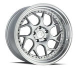 Aodhan 18x9.5 et15 / 5x114.3 / cb73.1 Aodhan DS01 18" 5x114.3  Silver Machined Lip w/Chrome Rivets DS118955114315SML