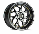 Aodhan 19x9.5 et15 / 5x114.3 / cb73.1 Aodhan DS01 19" 5x114.3  Black Vacuum W/ Gold Rivets DS119955114315VB