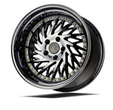Aodhan 18x10.5 et15 / 5x114.3 / cb73.1 Aodhan DS03 (Drivers Side) 18" 5x114.3 Black Vacuum w/ Gold Rivets DS3181055114315VB_D