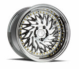 Aodhan 18x10.5 et15 / 5x114.3 / cb73.1 Aodhan DS03 (Passenger Side) 18" 5x114.3 Vacuum Chrome w/Gold Rivets DS3181055114315VC_P