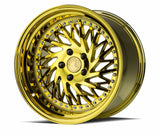 Aodhan 18x10.5 et15 / 5x114.3 / cb73.1 Aodhan DS03 (Passenger Side) 18" 5x114.3 Gold Vacuum w/ Chrome Rivets DS3181055114315VG_P