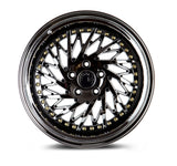 Aodhan 18x9.5 et35 / 5x100 / cb73.1 Aodhan DS03 (Drivers Side) 18" 5x100 Black Vacuum w/ Gold Rivets DS31895510035VB_D
