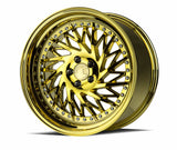 Aodhan 18x9.5 et35 / 5x100 / cb73.1 Aodhan DS03 (Passanger Side) 18" 5x100 Gold Vacuum w/ Chrome Rivets DS31895510035VG_P