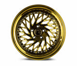 Aodhan Aodhan DS03 (Drivers Side) 18" 5x114.3 Gold Vacuum w/ Chrome Rivets