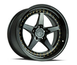 Aodhan 18x10.5 et22 / 5x114.3 / cb73.1 Aodhan DS05 (Drivers Side) 18" 5x114.3 Gloss Black w/ Gold Rivets DS518105511422GB