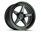 Aodhan 18x8.5 et35 / 5x100 / cb73.1 Aodhan DS05 18" 5x100 Gloss Black w/ Gold Rivets DS51885510035GB