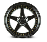 Aodhan Aodhan DS05 (Drivers Side) 18" 5x114.3 Gloss Black w/ Gold Rivets
