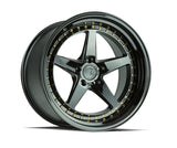 Aodhan 19x11 et22 / 5x114.3 / cb73.1 Aodhan DS05 19" 5x114.3 Gloss Black w/ Gold Rivets DS51911511422GB