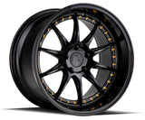 Aodhan 18x10.5 et22 / 5x114.3 / cb73.1 Aodhan DS07  18" 5x114.3 Gloss Black w/ Gold Rivets DS718105511422GB