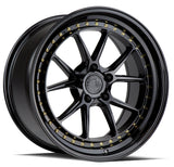 Aodhan 19x8.5 et35 / 5x114.3 / cb73.1 Aodhan DS08  19" 5x114.3 Gloss Black w/ Gold Rivets DS81985511435GB