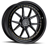 Aodhan 19x9.5 et15 / 5x114.3 / cb73.1 Aodhan DS08  19" 5x114.3 Gloss Black w/ Gold Rivets DS81995511415GB