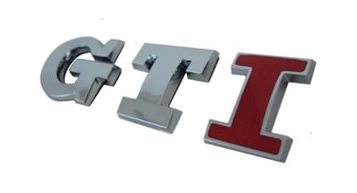 Aftermarket GTI Emblem Chrome with Red i EMB-GTI-CR