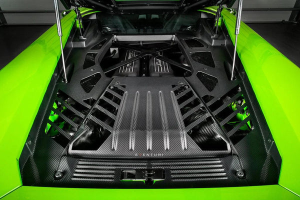 Eventuri Lamborghini Huracan Black Carbon Engine Cover Set | EVE-HCN-CFM-ENG