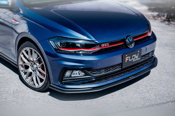 Flow Designs WITHOUT Front Lip Splitter Extensions (Pair) / WITHOUT Front Lip Splitter Winglets (Pair) Flow Designs Volkswagen AW Polo GTI Front Lip Splitter AWPOLOGTIF