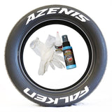 Tire Stickers 4 "FALKEN" / 4 "AZENIS" / WHITE / 14"-16" / 1.25" Tire Stickers - FALKEN AZENIS - Temporary FALAZE-1416-125-4-W-T