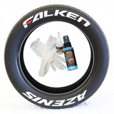 Tire Stickers 4 OF EACH / WHITE / 14"-16" / 1.25" Tire Stickers - FALKEN AZENIS RED DASH - Temporary FALAZERED-1416-125-4-W-T