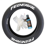 Tire Stickers 4 OF EACH / WHITE / 14"-16" / 1.25" Tire Stickers - FEDERAL - Temporary FEDRL-1416-125-4-W-T