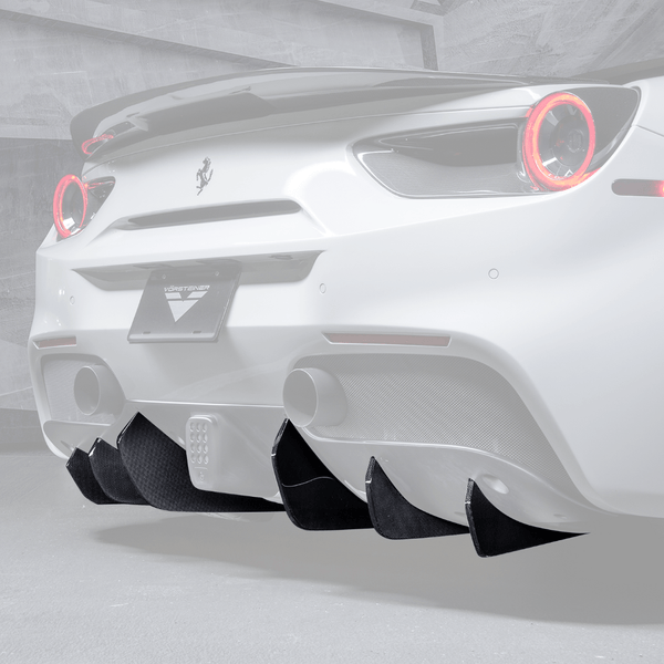 Vorsteiner Ferrari 488 Aero Rear Diffuser Fins (set of 6) Carbon Fiber PP 1x1 Glossy | FRV2055 