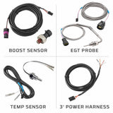 GlowShift Gauges GlowShift Gauges 3in1 Black Dial Boost with Digital Exhaust Gas Temperature & Temperature Gauge GS-3G-01