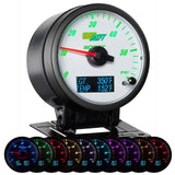 GlowShift Gauges 3in1 White Dial Boost with Digital Exhaust Gas Temperature & Temperature Gauge | GS-3G-02
