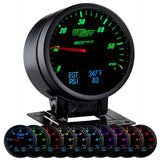 GlowShift Gauges 3in1 Black Dial Boost with Digital Exhaust Gas Temperature & Pressure Gauge | GS-3G-03