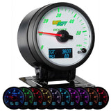 GlowShift Gauges 3in1 White Dial Boost with Digital Exhaust Gas Temperature & Pressure Gauge | GS-3G-04