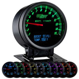 GlowShift Gauges 3in1 Black Dial Exhaust Gas Temperature with Digital Boost & Temperature Gauge | GS-3G-05